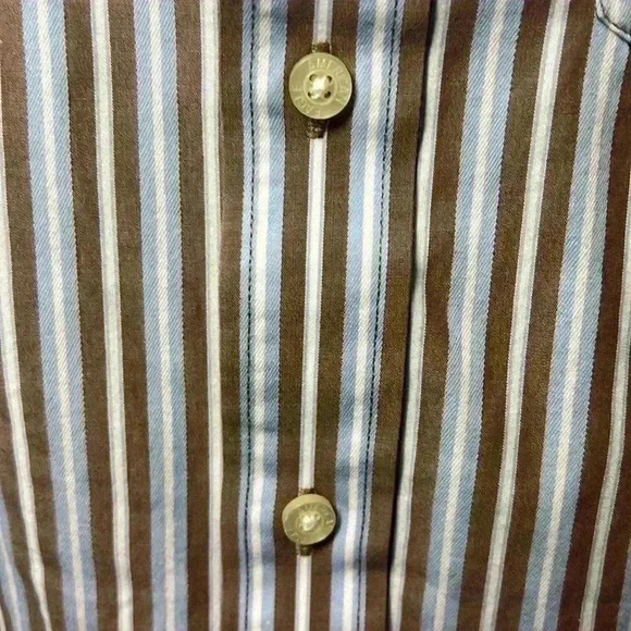 American Eagle Vintage Fit Long Sleeve Striped Button Down Shirt Size Large - Picture 5 of 8